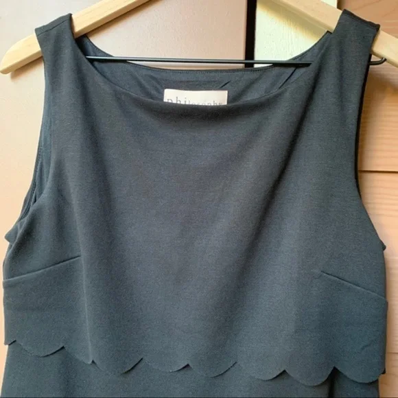 NWT Philosophy Scalloped Layered Black Shift Dress LBD Classic Capsule Luxury - Picture 10 of 15